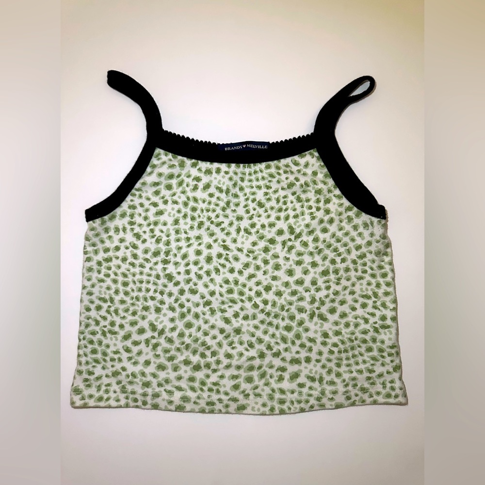 Brandy Melville green cheetah print tank 💚